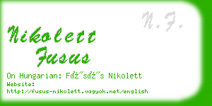nikolett fusus business card
